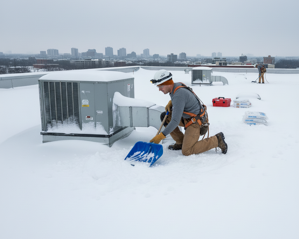 TPO roof winter maintenance